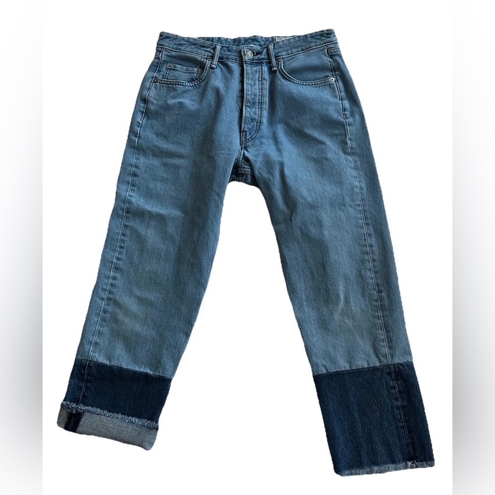 Rag & Bone Maya High Rise Cropped Color Block Raw Hem Jeans-Sz 30-Streetwear